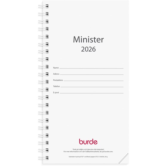 Kalender 2026 Minister refill