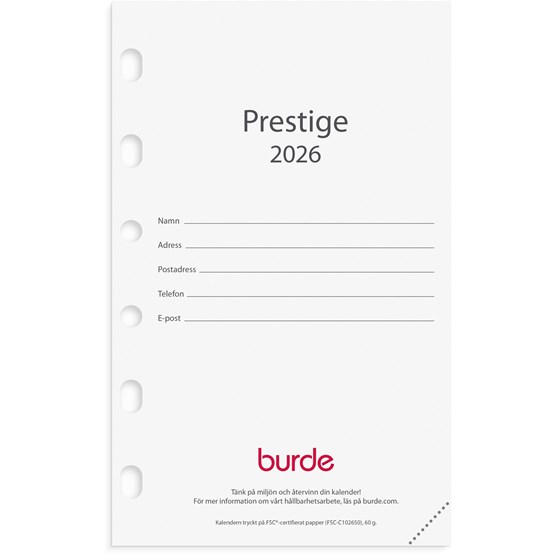 Kalender 2026 Compact kalendersats Prestige
