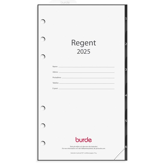 Kalender 2025 Regent grundsats