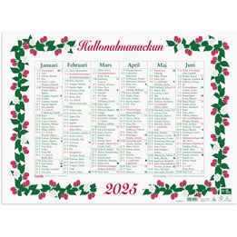 Väggkalender 2025 Stora Hallonalmanackan