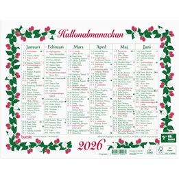Väggkalender 2026 Lilla Hallonalmanackan