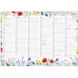 Väggkalender 2025 Väggblad Blomster