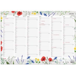 Väggkalender 2026 Väggblad Blomster