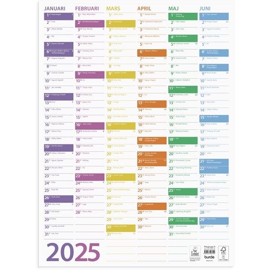 Väggkalender 2025 Väggblad Trend
