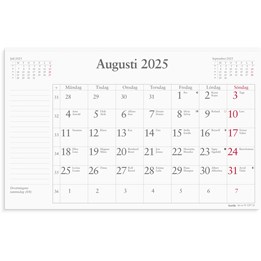 Kalender 2025 Månadsblock 240x152 mm
