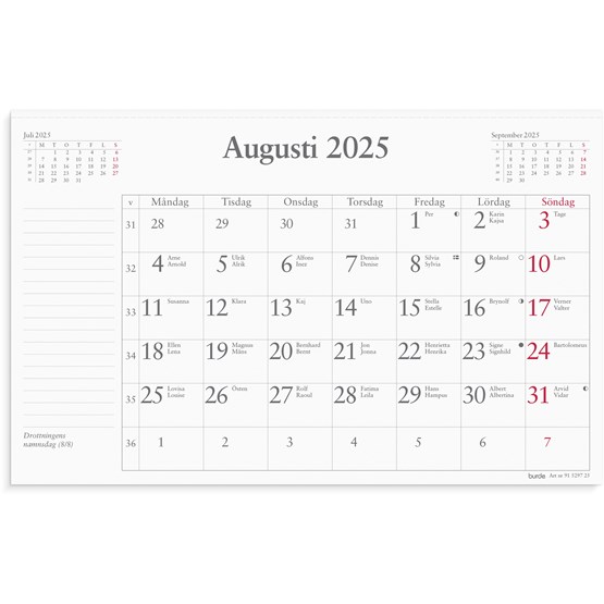 Kalender 2025 Månadsblock 240x152 mm