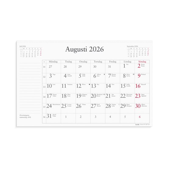 Kalender 2026 Månadsblock 240x152 mm