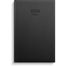 Kalender 2024 Dagbok Svart konstläder