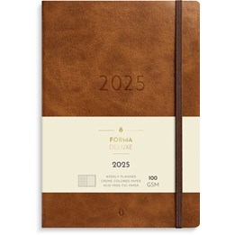 Kalender 2025 Stor Veckokalender Forma Deluxe brun