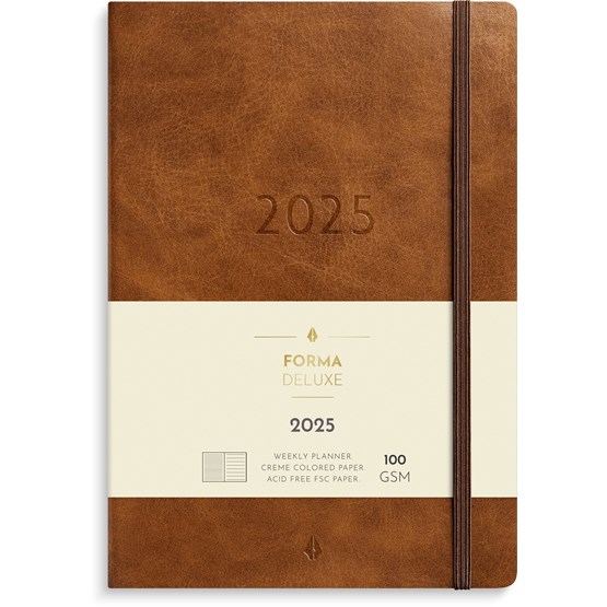 Kalender 2025 Stor Veckokalender Forma Deluxe brun