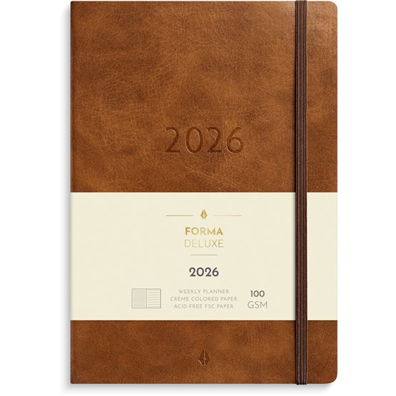 Kalender 2026 Stor Veckokalender Forma Deluxe brun