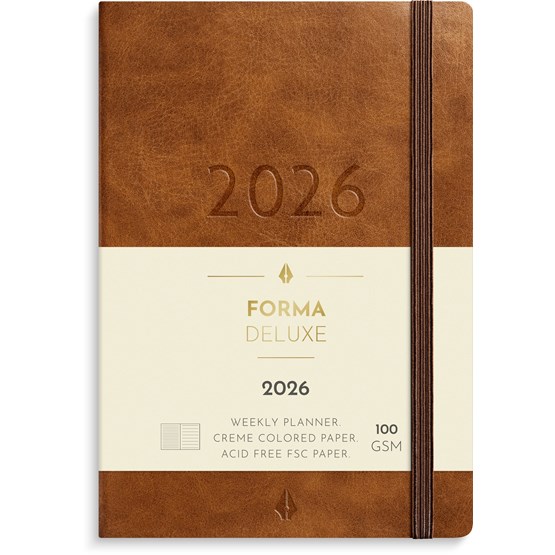 Kalender 2026 Liten Veckokalender Forma Deluxe brun