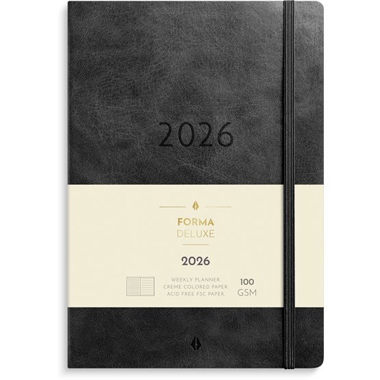 Kalender 2026 Stor Veckokalender Forma Deluxe svart