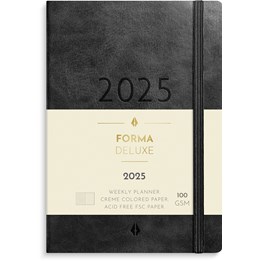 Kalender 2025 Liten Veckokalender Forma Deluxe svart