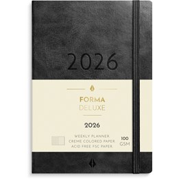 Kalender 2026 Liten Veckokalender Forma Deluxe svart
