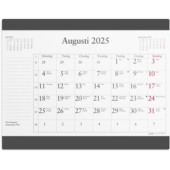 Kalender 2025 Musmatta månadsblock