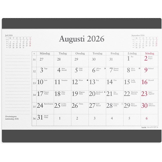 Kalender 2026 Musmatta månadsblock