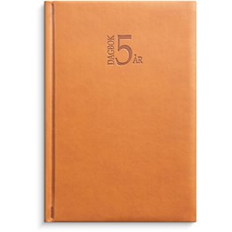 5-årsdagbok cognac konstläder