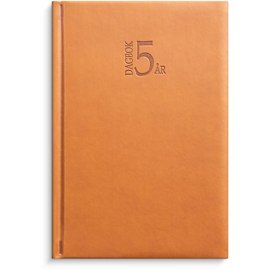 5-årsdagbok cognac konstläder