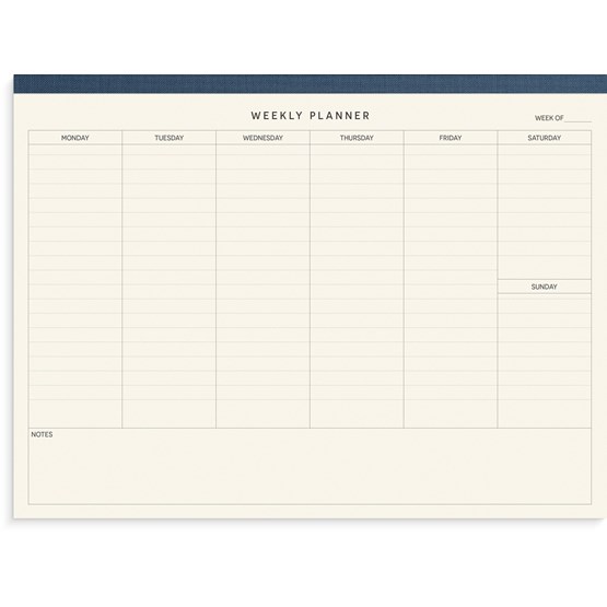 Weekly planner pad Textile