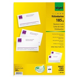 Visitkort Sigel 85x55mm 600st/fp