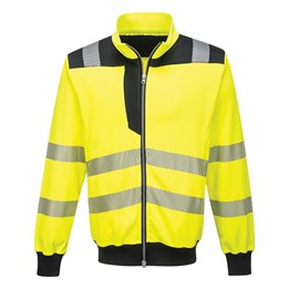 Sweatshirt Fullzip Varsel PW370 Gul/Svart