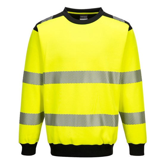Sweatshirt Rundhals Varsel PW379 Gul/Svart
