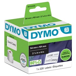 Etikett Dymo Label 101x54 Adress/namnskylt