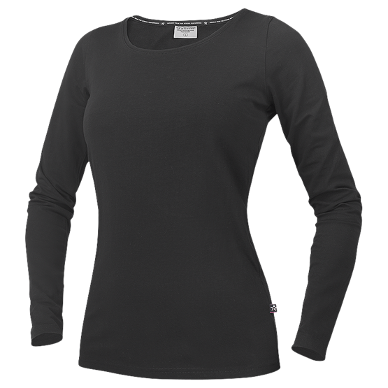 Stretch T-shirt L/S Dam Svart